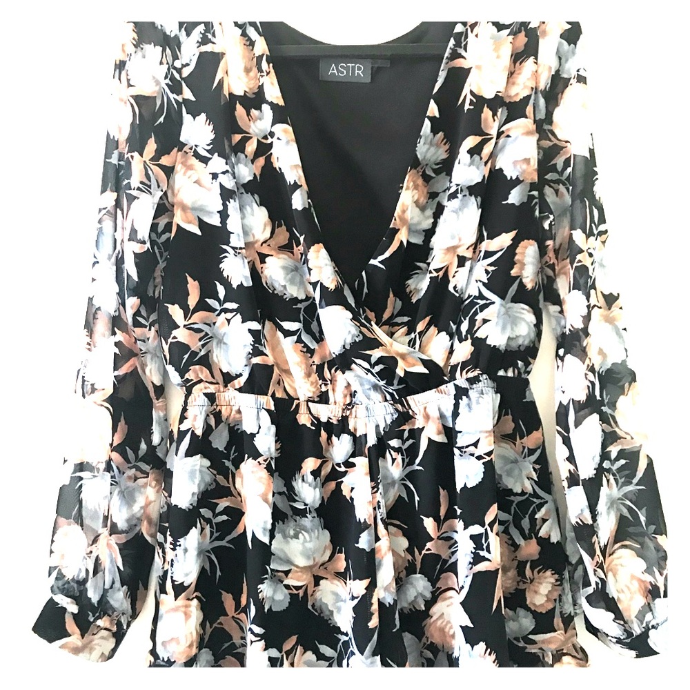 Floral Romper with Long Sleeves